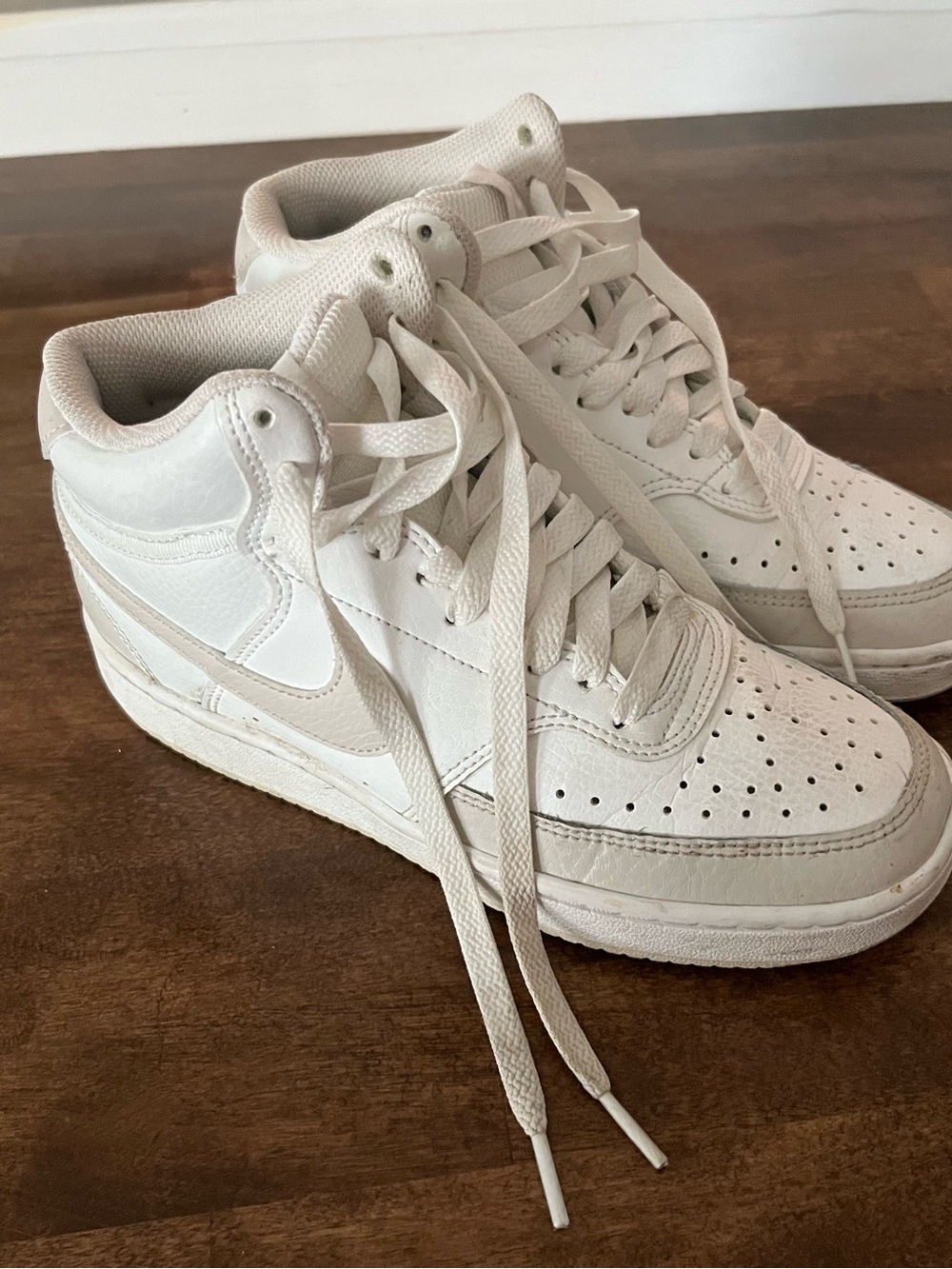 Nike Women’s White and Gray High-Top Sneakers